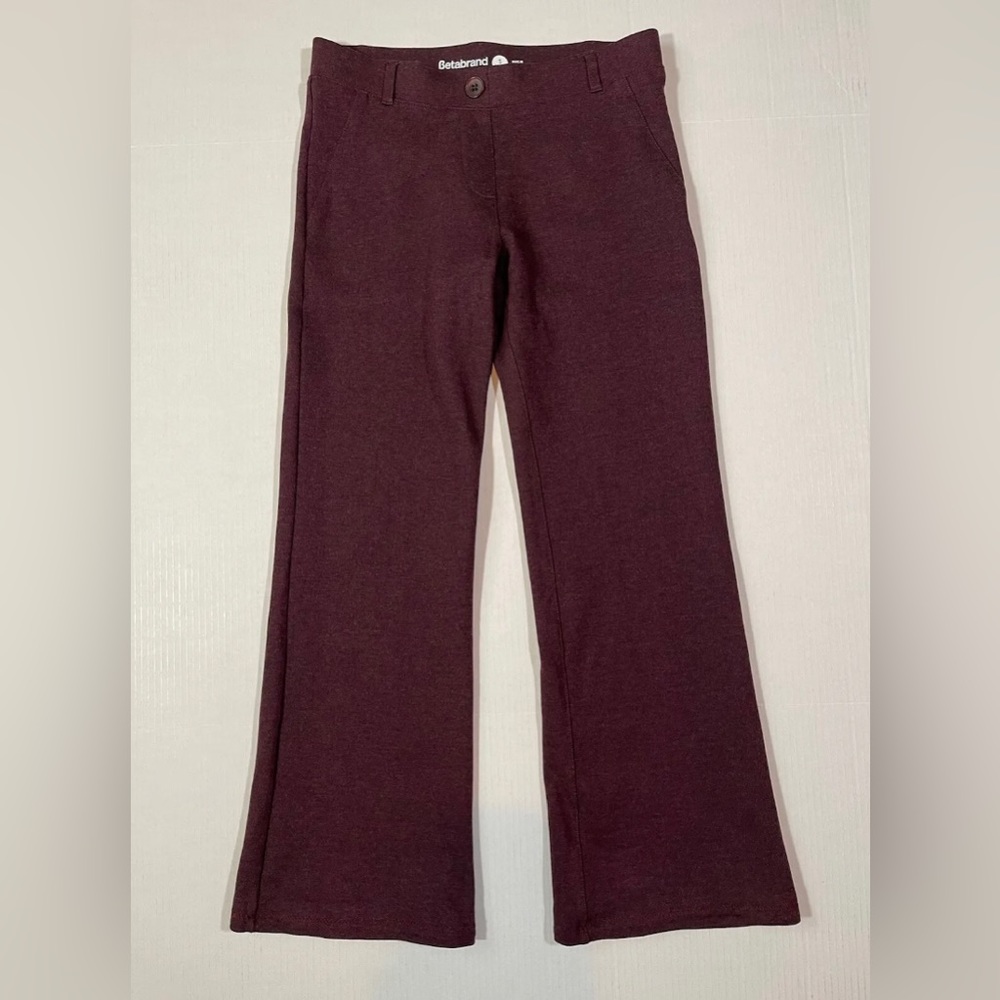 Betabrand Womens Small Petite Classic Bootcut Yoga Dress Pants Maroon